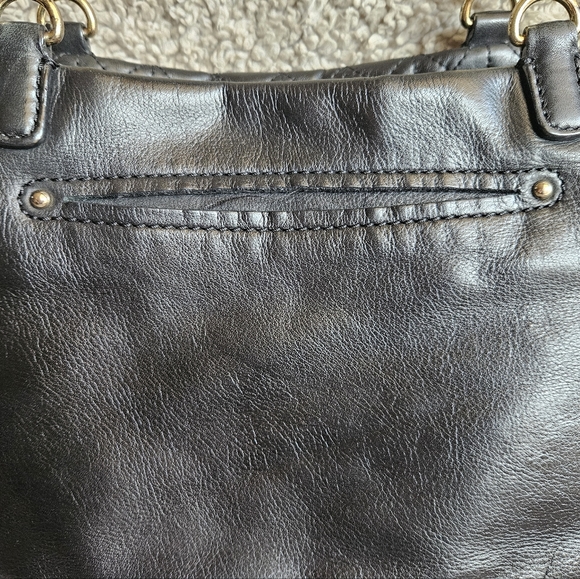 EUC B. Makowsky quilted black leather purse chain strap zip enclosure hobo bag - Picture 13 of 16